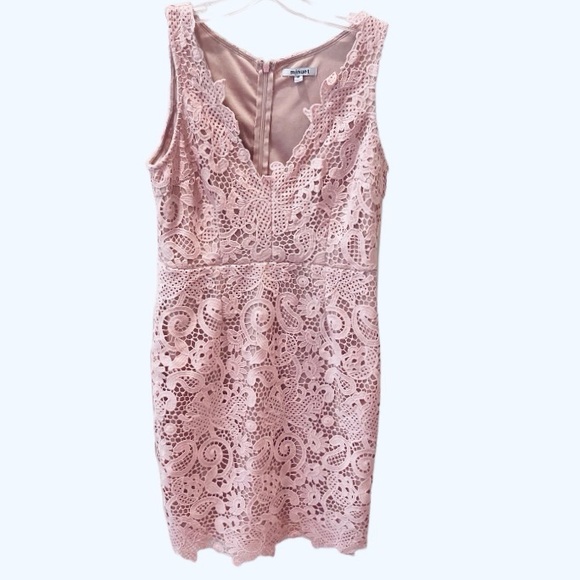 Nordstrom Dresses & Skirts - Nordstrom Minuet Pink Dusty Rose Lace Overlay Mini Dress Vneck Sleeveless M